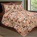 Millwood Pines Alex Reversible Quilt Set Polyester/Polyfill/Microfiber in Brown/Red | Twin Quilt + 1 Sham | Wayfair