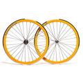 Quella 700C Yellow Single Speed 40mm Deep-V Fixie Flip-Flop hub Wheels