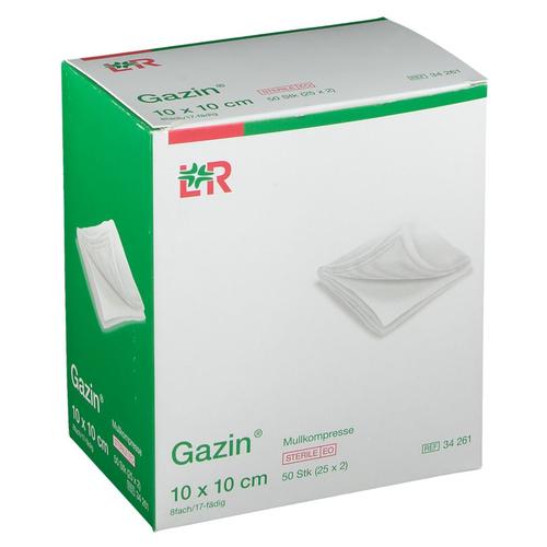 Gazin Mullkomp.10x10 cm steril 8fach 25x2 St Kompressen