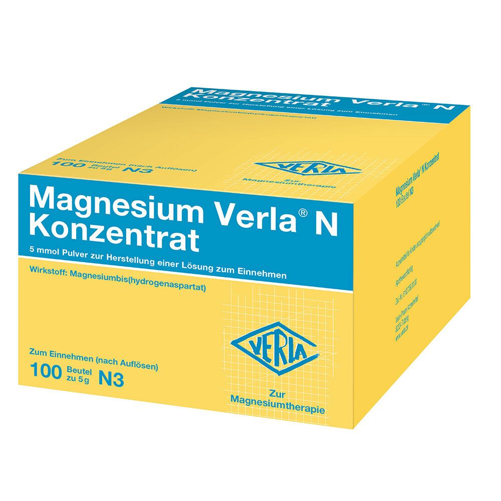 Magnesium Verla N Konzentrat Plv.z.H.e.L.z.Einn. 100 St Pulver zur Herstellung einer Lösung zum Einnehmen Image