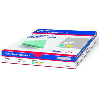 Cutimed Sorbact Hydroactive B Gel-V.14x14 cm haft. 12 St Kompressen Image