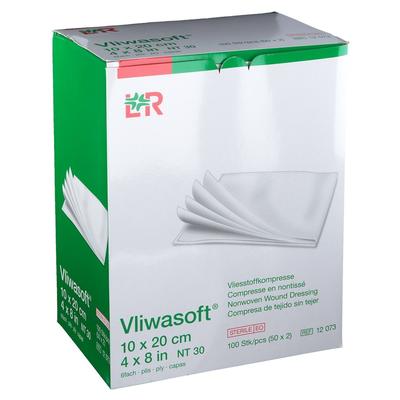 Vliwasoft Vlieskompressen steril 10x20 cm 6l. 50x2 St Kompressen Image