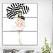 East Urban Home 'Girl w/ Balloons' Graphic Art Print Multi-Piece Image on Wrapped Canvas in Black/Pink | 36 H x 28 W x 1 D in | Wayfair