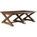 MacKenzie-Dow Yesterday River Solid Wood Cross Legs Coffee Table Wood in Black | 20 H x 56 W x 36 D in | Wayfair 6-5040_Black