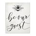 Gracie Oaks 'Be Our Guest Bumble Bee Script' Graphic Art Print Wood in Brown | 15 H x 10 W x 0.5 D in | Wayfair 26520606811042C9BF430CE8662B8F23