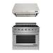 NXR Professional Ranges 2 Piece Kitchen Package w/ 36" Freestanding Gas Range & Range Hood, Stainless Steel in Gray | Wayfair SC3611RH