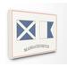 Breakwater Bay 'Red & Blue Nautical Flags Massachusetts' Graphic Art Print Wood in Blue/Brown/Gray | 16 H x 20 W x 1.5 D in | Wayfair