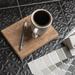 Merola Tile Triplex Valverde 8" x 8" Ceramic Patterned Tile Ceramic in Black | 7.75 H x 7.75 W x 0.23 D in | Wayfair WFWRCTXVBK