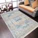 Blue/White 60 x 0.27 in Indoor Area Rug - Bungalow Rose Crayton Oriental Ivory/Blue Area Rug Polyester | 60 W x 0.27 D in | Wayfair