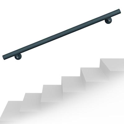 Handlauf Treppe 100cm, Handlaufset Edelstahl, Haltegriff Treppe, Wandhalter, Anthrazit Image