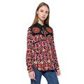 Desigual Women's Black Floral Simba Shirt XXL UK 18