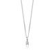 Orovi Woman Solitaire Engagement Necklace/Pendant with Chain 9 ct / 375 White Gold With Diamond Brilliant Cut 0.03 ct Chain 45 cm