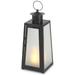 Gerson 44224 - 12" 27 Light Metal Battery Operated LED Lantern with Timer (5"L x 5"W x 12"H Metal Black Lantern with Frosted Panes)