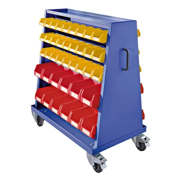 THURMETALL Sichtlagerkastenwagen mit 78 Kästen blau, 101.5x115.5x60 cm