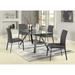 Orren Ellis Aida 5 Piece Extendable Dining Set Glass/Upholstered/Metal | Wayfair 160CC57944E24D91A6A5B8B4771E869C