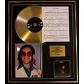 ELTON JOHN/CD GOLD DISC, SONG SHEET & PHOTO DISPLAY/LTD. EDITION/COA/ALBUM, ELTON JOHN /SONG SHEET, YOUR SONG