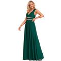 Ever-Pretty Womens Floor Lenth Short Sleeve Graduation Dress 8UK Dark Green