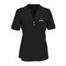 Women's Black Davidson Wildcats Strata Textured Henley Shirt