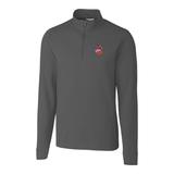 Men's Cutter & Buck Gray Clemson Tigers Vault Advantage 1/4-Zip Mock Neck Pullover Sweater