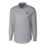 Men's Cutter & Buck Charcoal Western Kentucky Hilltoppers Stretch Vault Logo Oxford Long Sleeve Shirt