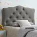 House of Hampton® Whidden Scalloped Full Panel Headboard Faux Leather/Upholstered in Gray | 23.79 H x 57.92 W x 2.73 D in | Wayfair