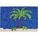 Blue 0.25" x 33" L X 21" W Kitchen Mat - The Holiday Aisle® Osblek Holiday Palm Tree Mat 0.25 x 21.0 W in/green | 0.25" H X 33" L X 21" W | Wayfair