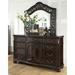 Lark Manor™ Ancalin 9 Drawer Double Dresser w/ Mirror Wood in Black/Brown/Gray | 39 H x 68 W x 19 D in | Wayfair BE7A749606F349C581B57E20EE4692ED