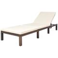 Vidaxl - Lettino Prendisole con Cuscino in Polyrattan Marrone
