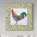 August Grove® 'Rustic Rooster 4' Acrylic Painting Print on Wrapped Canvas in Gray/Green/Yellow | 18 H x 18 W x 2 D in | Wayfair