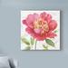 Ophelia & Co. 'Pink Garden II' Acrylic Painting Print on Wrapped Canvas in Gray/Pink | 18 H x 18 W x 2 D in | Wayfair