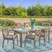 Longshore Tides Whalan Rectangular 6 - Person 69" Long Outdoor Dining Set w/ Cushions Wood in Brown/White | Wayfair