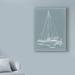 Charlton Home® 'Yacht Sketches I' Drawing Print on Wrapped Canvas in Blue/Gray/White | 24 H x 18 W x 2 D in | Wayfair