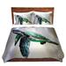 Highland Dunes Fleeton Corina Bakke Sea Turtle II Microfiber Duvet Covers Microfiber in Black/Blue/Green | Twin | Wayfair