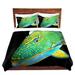 Hokku Designs Aljawhara Marley Ungaro Deep Sea Life Parrot Fish Microfiber Duvet Covers Microfiber in Black/Blue/Green | Twin | Wayfair