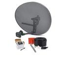 SSL Satellites Zone 2 Satellite Dish Quad LNB + 50 Meter Black RG6 Cable FTA Signal Pointer Satellite SKY, SKY+, HD, Freesat TV Signal Finder Caravan Motorhome Satellite System Box Kit