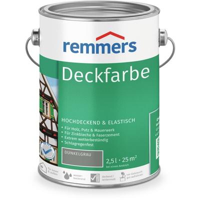 Deckfarbe dunkelgrau, 2,5 Liter, Deckfarbe für innen und außen, Wetterschutzfarbe viele Image