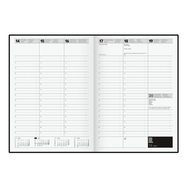 Brunnen Buchkalender A4 »TimeCenter 2026« schwarz, 21x29.7x2.2 cm Image