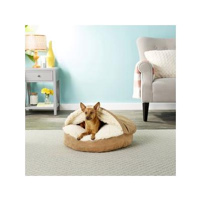 Snoozer Pet Products Luxury Microsuede Cozy Cave Dog & Cat Bed, Camel, Small
