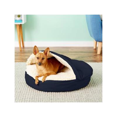 Snoozer Pet Products Cozy Cave Covered Cat & Dog Bed w/Removable Cover, Navy, Small