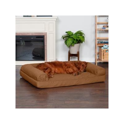 FurHaven Quilted Orthopedic Sofa Cat & Dog Bed with Removable Cover, Warm Brown, Jumbo
