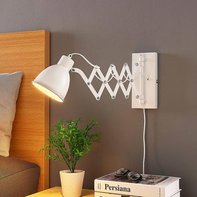 Wandlampe Merle Lindby, weiß / opal, für Schlafzimmer, Metall, Modern, Wandleuchte, Wandlampe Innen Image
