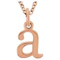 14ct Rose Gold a Polished Lowercase Letter Name Personalized Monogram Initial Necklace Jewelry Gifts for Women - 41 Centimeters