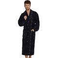 Forex Men's Frottee Bathrobe 100% Cotton (Dark Blue Greek, XXXXL)