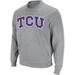 Men's Colosseum Heather Gray TCU Horned Frogs Arch & Logo Crew Neck Sweatshirt