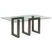 Orren Ellis Reesa Dining Table Wood/Glass in Black | 29 H x 72 W x 44 D in | Wayfair 9E1C60B8A84643BCB9B32DEA58ACF4EB