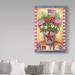 Winston Porter 'America Flowers in Bucket Flags' Graphic Art Print on Wrapped Canvas in Blue/Red | 19 H x 12 W x 2 D in | Wayfair