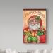 Winston Porter 'Santa w/ Presents Merry Christmas' Graphic Art Print on Wrapped Canvas in Brown/Green/Red | 24 H x 16 W x 2 D in | Wayfair