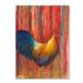 Winston Porter 'Mr Rooster' Graphic Art Print on Wrapped Canvas Metal in Blue/Red/Yellow | 32 H x 24 W x 2 D in | Wayfair