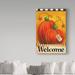 Winston Porter 'Pumpkin Autumn Welcome' Graphic Art Print on Wrapped Canvas Metal in Orange/Yellow | 32 H x 22 W x 2 D in | Wayfair