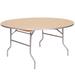 PRE Sales WFT Circular Portable Folding Table Manufactured & Solid Wood/Wood/Metal in Gray/White/Brown | 30 H x 36 W x 36 D in | Wayfair 3835